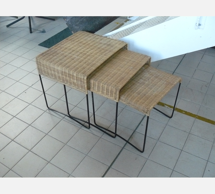 Lot de 3 tables gigognes||1950 /1960 RAOUL GUYS