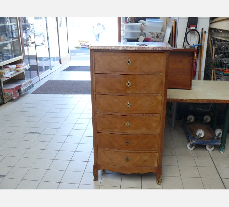 Chiffonnier style louis Xv||marqueterie||clé c12