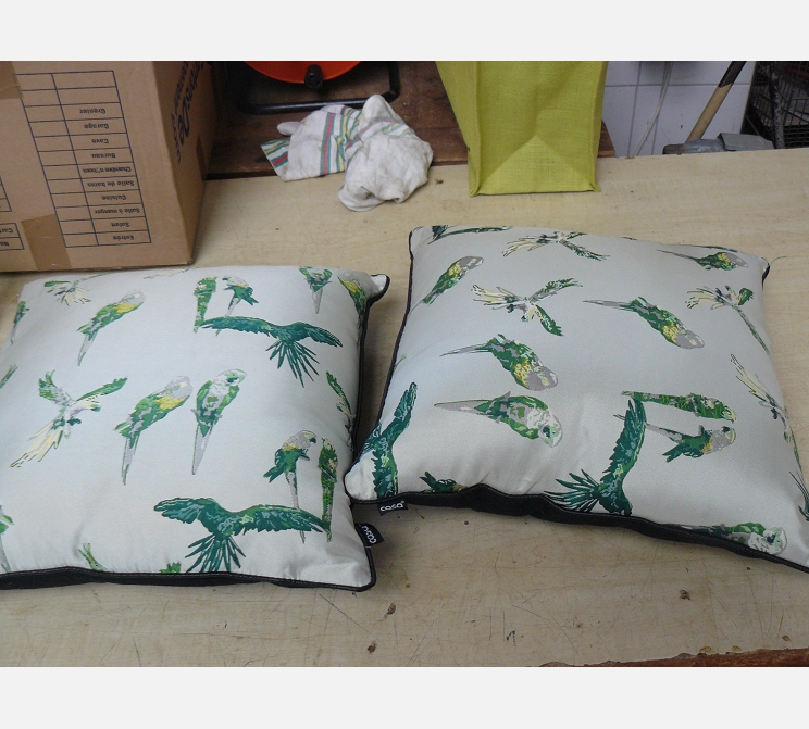 Paire de coussins CASA||déco oiseaux