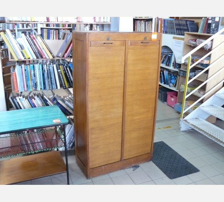 Classeur Ã  rideau||double en bois||clé C6