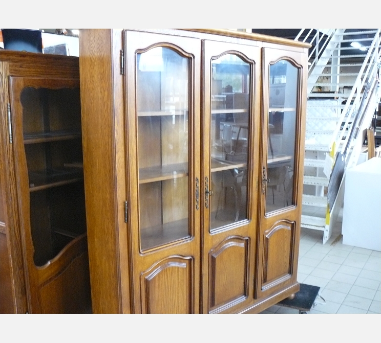 Bibliothèque 3 portes||teinte chÃªne, 154x31x184 cm||clé C15