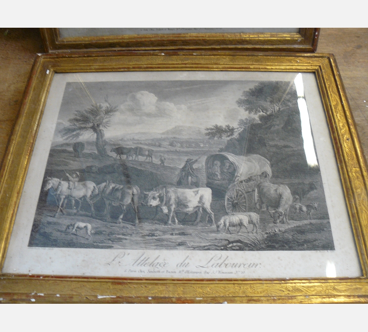 Gravure ancienne||cadre doré||