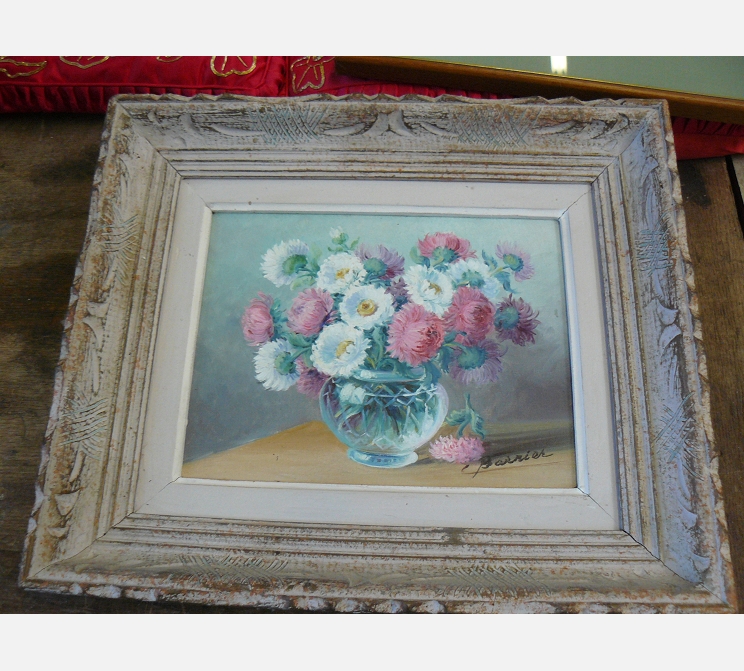 Peinture bouquet de fleurs||signé BARRIER