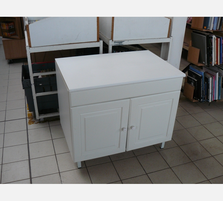 Meuble sous évier||2 portes, mélaminé blanc