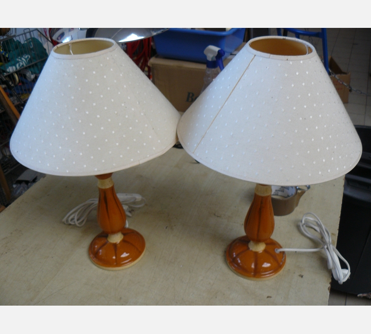 Paire de lampes ||signé L DRUMMER