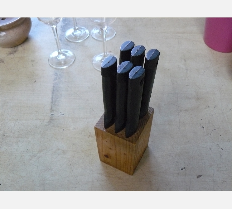 Lot de 6 couteaux ||avec support