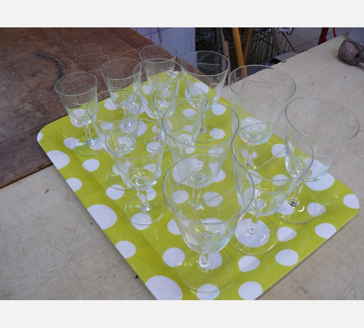 Lot de verres en cristal||incomplet