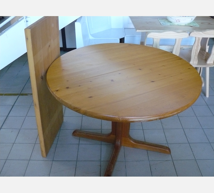 Table ronde + 1 allonge||en pin
