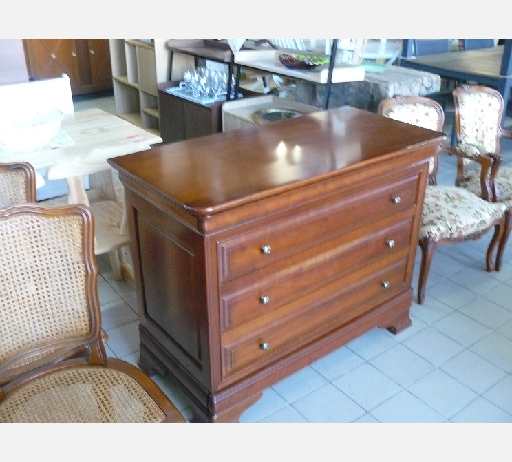Commode style LP ||4 tiroirs, teinte merisier
