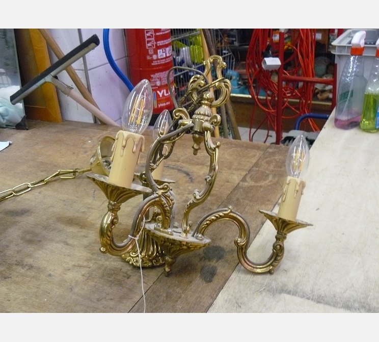 Suspension 3 lumières||en bronze