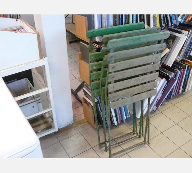 Lot de 3 chaises de jardin||pliables, vertes