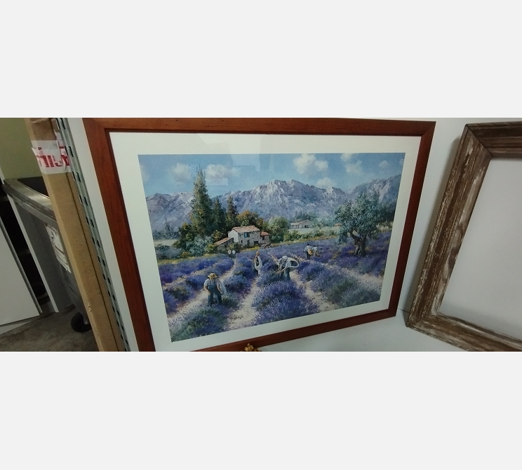 Tableau affiche champs de lavande
