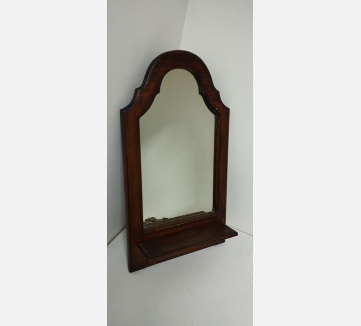 Miroir en bois avec petite étagère 